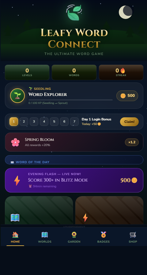 Leafy Word Connect game screenshot