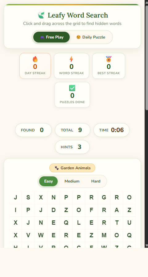 Leafy Word Search - Android game